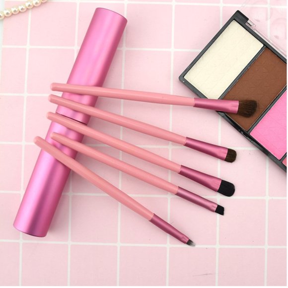 Other - 5PC Eye Makeup Brushes Set With Tube Case